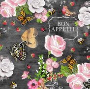 tafelzeil bon appetit vlinders roze