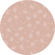 Groot rond tafelzeil pluizenbloem roze (160cm)