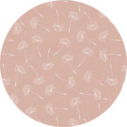 Groot rond tafelzeil pluizenbloem roze (160cm)