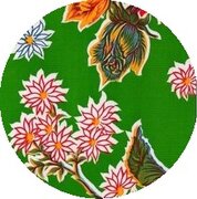Rond Mexicaans tafelzeil chrysant groen (120cm)