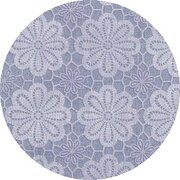 Rond tafelzeil vintage bloemen blauw (ca. 137cm)