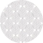 Rond tafelzeil leafs abstract grijs (ca. 137cm)