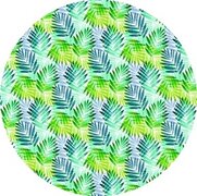 Rond tafelzeil palmbladeren groen/blauw (140cm)