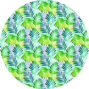 Rond tafelzeil palmbladeren groen/blauw (140cm)