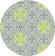 Rond tafelzeil retro bloem groen (140cm)