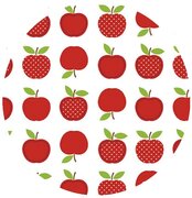 Rond tafelzeil retro appel rood (140cm)