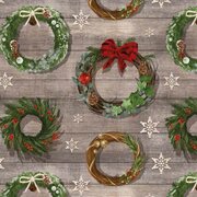 Ovaal kersttafelzeil kerstkrans groen