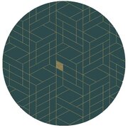 Rond tafelzeil abstract donkergroen (140cm)