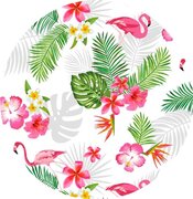 Rond tafelzeil flamingo wit (140cm) 