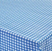 Ovaal tafelzeil ruitje blauw Paty