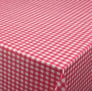 Ovaal tafelzeil ruitje rood Paty