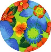 Rond Mexicaans tafelzeil Rain of flowers groen (120cm)