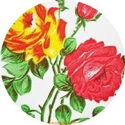 Rond Mexicaans tafelzeil rosendal wit roos (120cm)