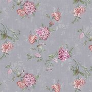 tafelzeil grijs bloemen hortensia