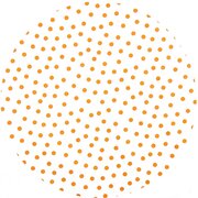 Rond Mexicaans tafelzeil polkadot wit met oranje stippen (120cm)