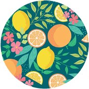 Rond tafelzeil citrus dark
