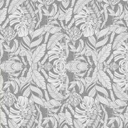 Tafelzeil vintage leafs grey