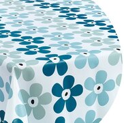 Ovaal tafelzeil big small flower blue