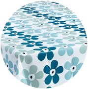 Rond tafelzeil big small flower blue (140cm)  