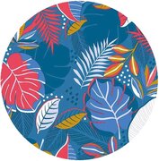Rond tafelzeil funcky leafs blue (140cm) 