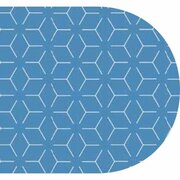 Ovaal tafelzeil geometrisch blauw