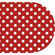 Ovaal tafelzeil rood met witte stippen