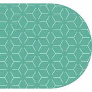 Ovaal tafelzeil geometrisch turquoise