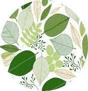 Rond tafelzeil New Leafs green (ca. 140 cm)