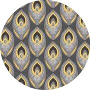 Rond tafelzeil art deco donkergrijs (140cm)