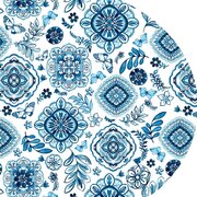 Ovaal tafelzeil portugese zomer blauw