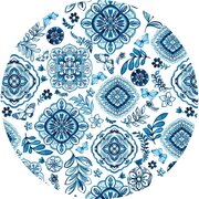 Rond tafelzeil portugese zomer blauw