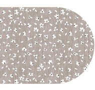 Ovaal wasbaar gecoat tafelzeil Celia taupe