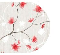 Ovaal wasbaar gecoat tafelzeil Fuji rood