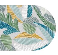 Ovaal wasbaar gecoat tafelzeil Karma blauw-groen