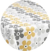 Rond tafelzeil big small flower grey/brown (140cm)  