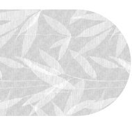 Ovaal wasbaar gecoat tafelzeil India grijs