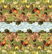 Ovaal tafelzeil kippen en kuikens 