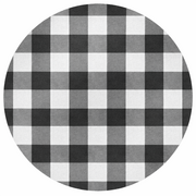 Rond tafelzeil grote ruit zwart (140cm)
