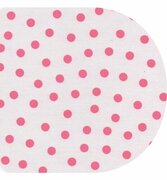 Ovaal Mexicaans tafelzeil polkadot wit met roze stippen