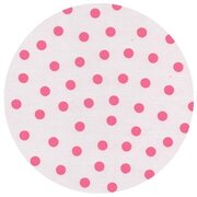 Rond Mexicaans tafelzeil polkadot wit met roze stippen (120cm)