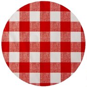 Rond tafelzeil grote ruit rood (140cm)