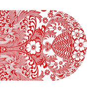 Ovaal Mexicaans tafelzeil paraiso rood