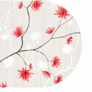 Ovaal wasbaar gecoat tafelzeil Fuji rood