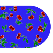 Ovaal Mexicaans tafelzeil kersen blauw
