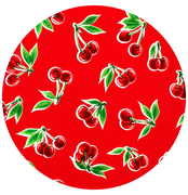 Rond Mexicaans tafelzeil kersen rood (120cm)