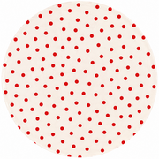 Rond Mexicaans tafelzeil polkadot wit met rode stippen (120cm)