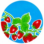 Rond Mexicaans tafelzeil aardbei blauw (120cm)