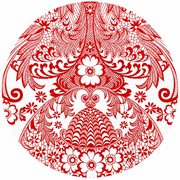 Rond Mexicaans tafelzeil paraiso rood (120cm)