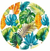 Rond tafelzeil vintage palmbladeren (140cm) 