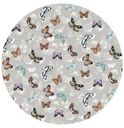 Rond tafelzeil vlinders grijs (140cm) 
